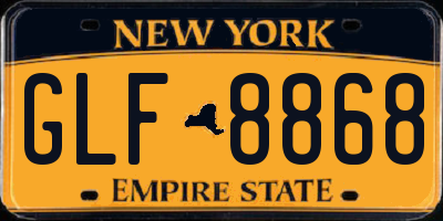 NY license plate GLF8868
