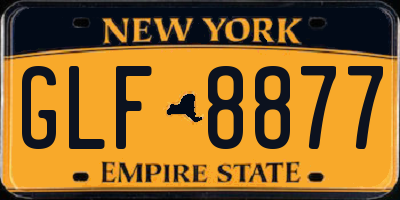NY license plate GLF8877