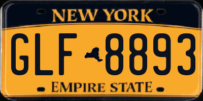 NY license plate GLF8893