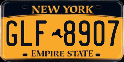 NY license plate GLF8907
