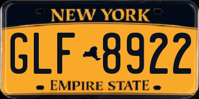 NY license plate GLF8922