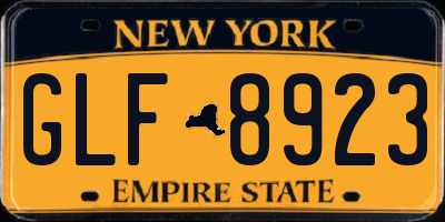 NY license plate GLF8923