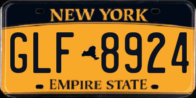 NY license plate GLF8924