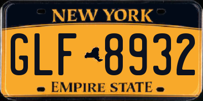 NY license plate GLF8932