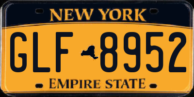 NY license plate GLF8952