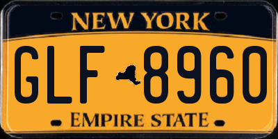 NY license plate GLF8960