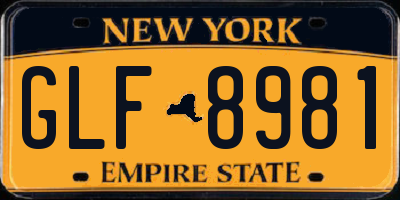 NY license plate GLF8981