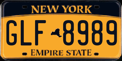NY license plate GLF8989