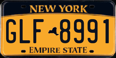NY license plate GLF8991