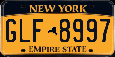 NY license plate GLF8997