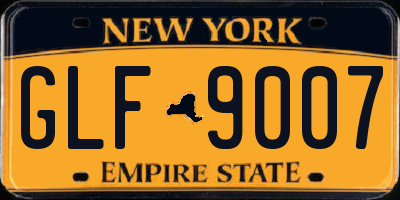 NY license plate GLF9007
