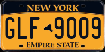 NY license plate GLF9009