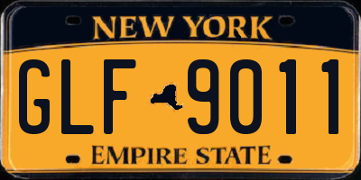 NY license plate GLF9011