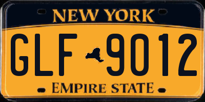 NY license plate GLF9012