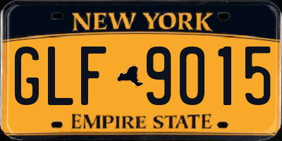 NY license plate GLF9015