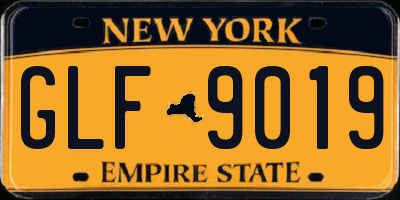 NY license plate GLF9019