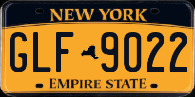NY license plate GLF9022
