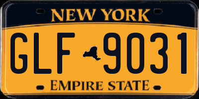 NY license plate GLF9031
