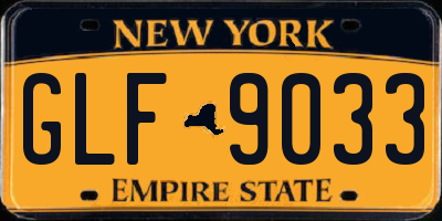 NY license plate GLF9033