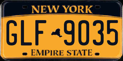 NY license plate GLF9035