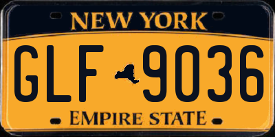 NY license plate GLF9036