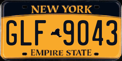 NY license plate GLF9043