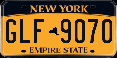 NY license plate GLF9070
