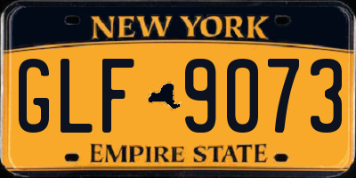 NY license plate GLF9073