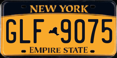NY license plate GLF9075