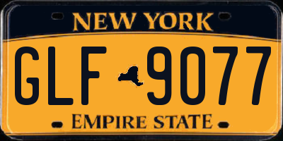 NY license plate GLF9077