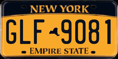 NY license plate GLF9081