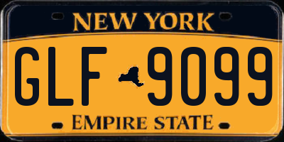 NY license plate GLF9099