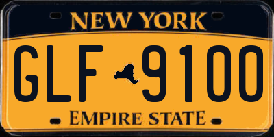 NY license plate GLF9100