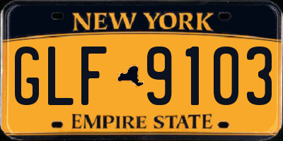 NY license plate GLF9103