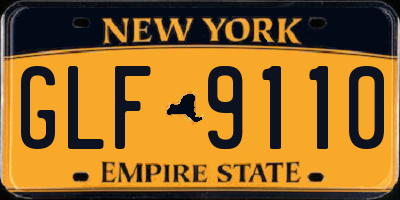 NY license plate GLF9110