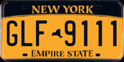 NY license plate GLF9111
