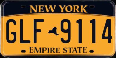 NY license plate GLF9114