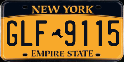 NY license plate GLF9115
