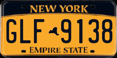 NY license plate GLF9138
