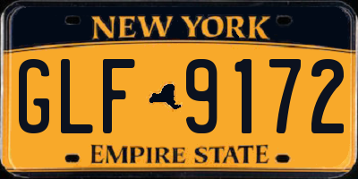 NY license plate GLF9172