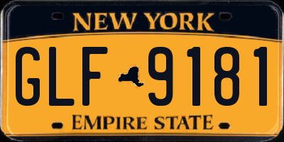 NY license plate GLF9181