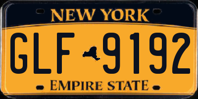 NY license plate GLF9192