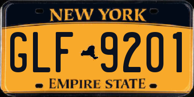 NY license plate GLF9201