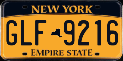 NY license plate GLF9216