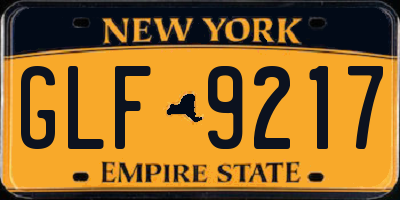 NY license plate GLF9217