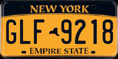 NY license plate GLF9218