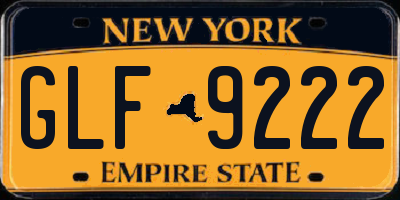NY license plate GLF9222