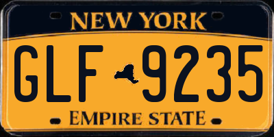 NY license plate GLF9235