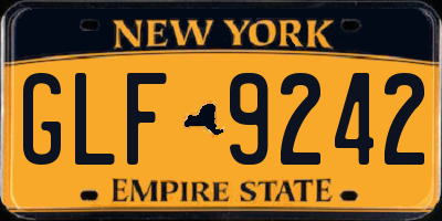 NY license plate GLF9242