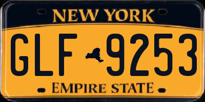 NY license plate GLF9253
